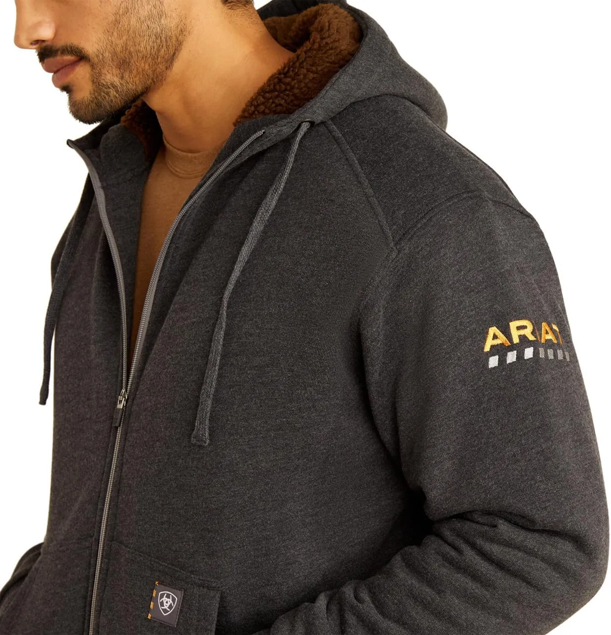 ARIAT Men's Rebar All-Weather Sherpa-Lined Full Zip Hoodie