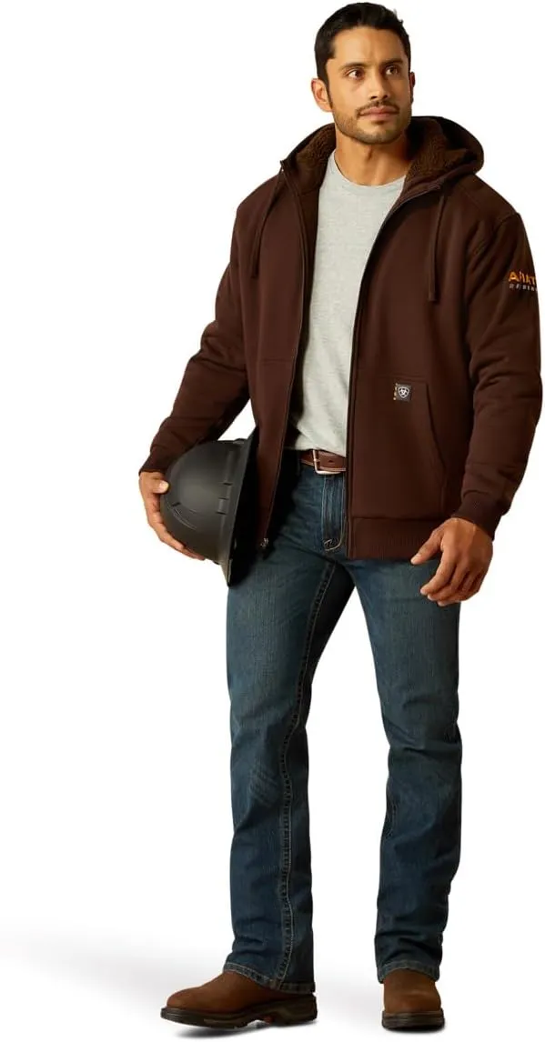 ARIAT Men's Rebar All-Weather Sherpa-Lined Full Zip Hoodie