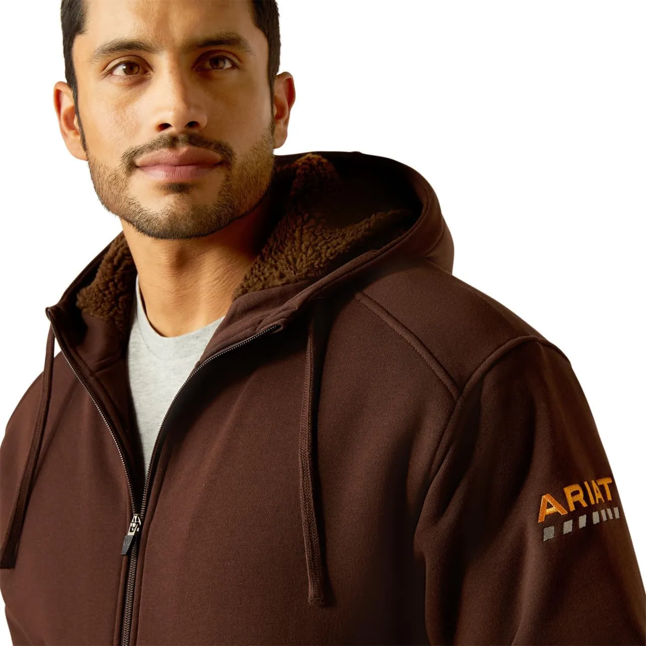 ARIAT Men's Rebar All-Weather Sherpa-Lined Full Zip Hoodie
