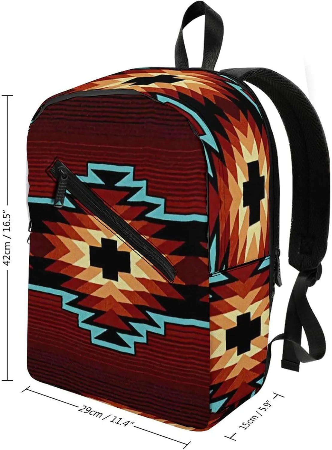 Aztec Tribal Durable And Stylish Semi Full Print Backpack