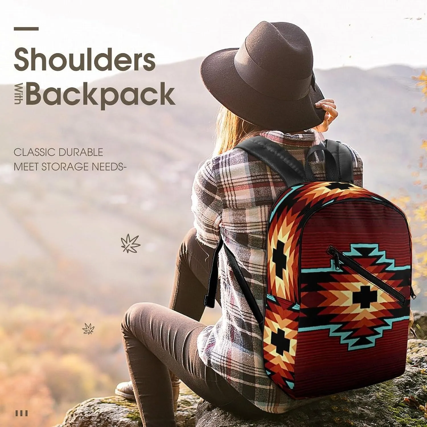 Aztec Tribal Durable And Stylish Semi Full Print Backpack