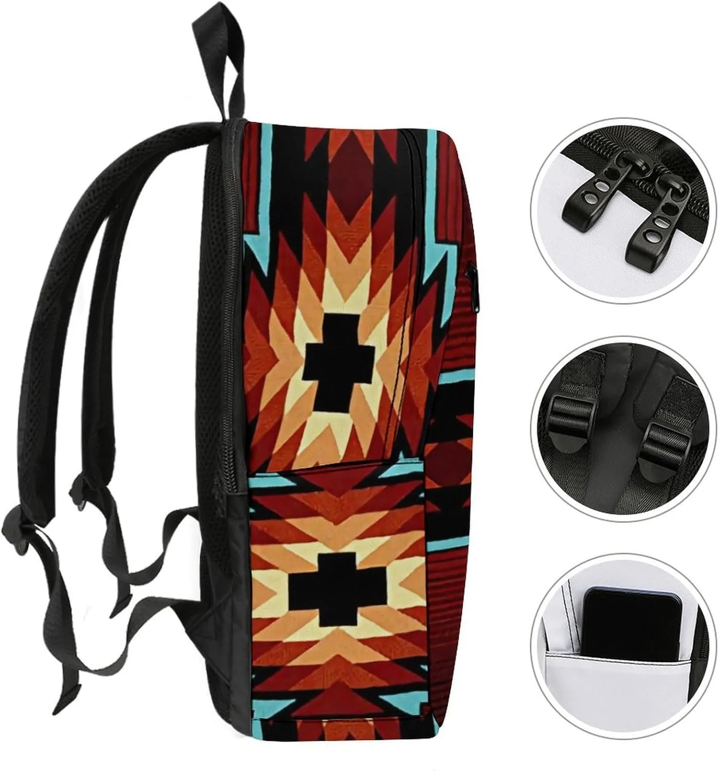 Aztec Tribal Durable And Stylish Semi Full Print Backpack
