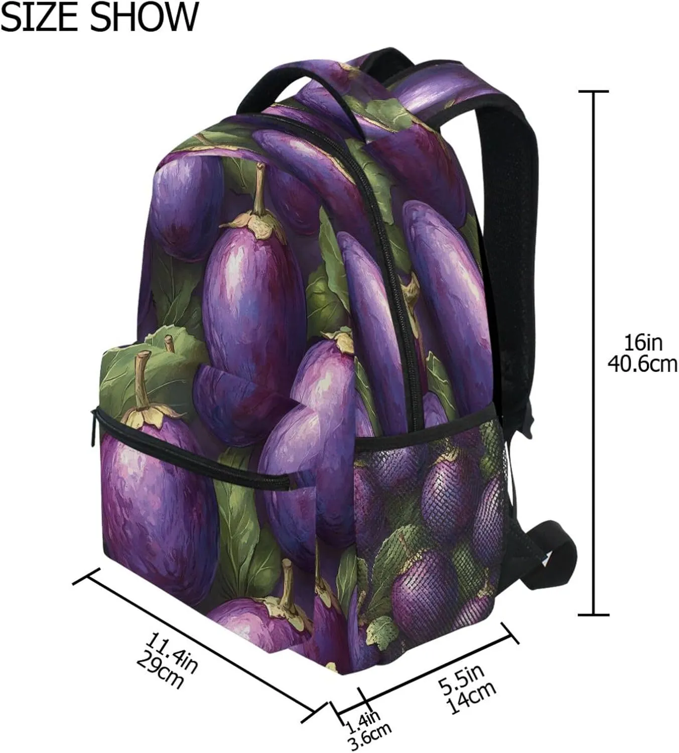 Backpack for Teacher Nurse Waterproof Stylish Travel Bags with Chest Strap Gift Men & Women Eggplant Danish Style