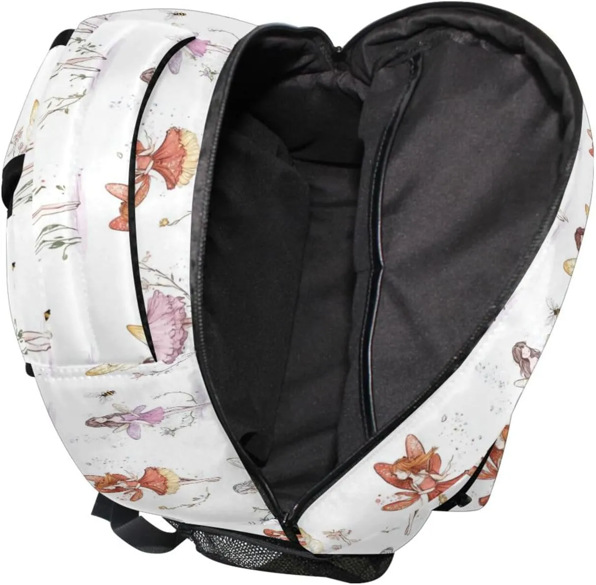 Backpack for Teenager Waterproof School Book Bag with Chest Strap for College Work Cartoon Sweet Fairy