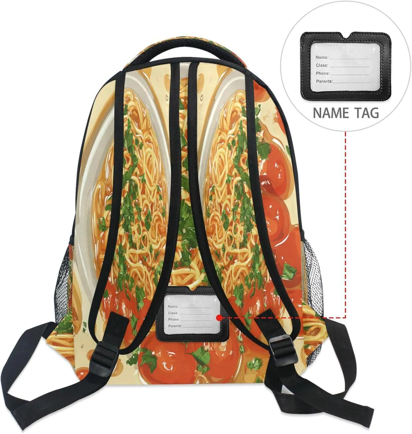Backpack for Teens Boys Girls Fashion Outdoor Backpack with Chest Strap for Business Work College Travel Trip Instant Noodles Cape Cod Style