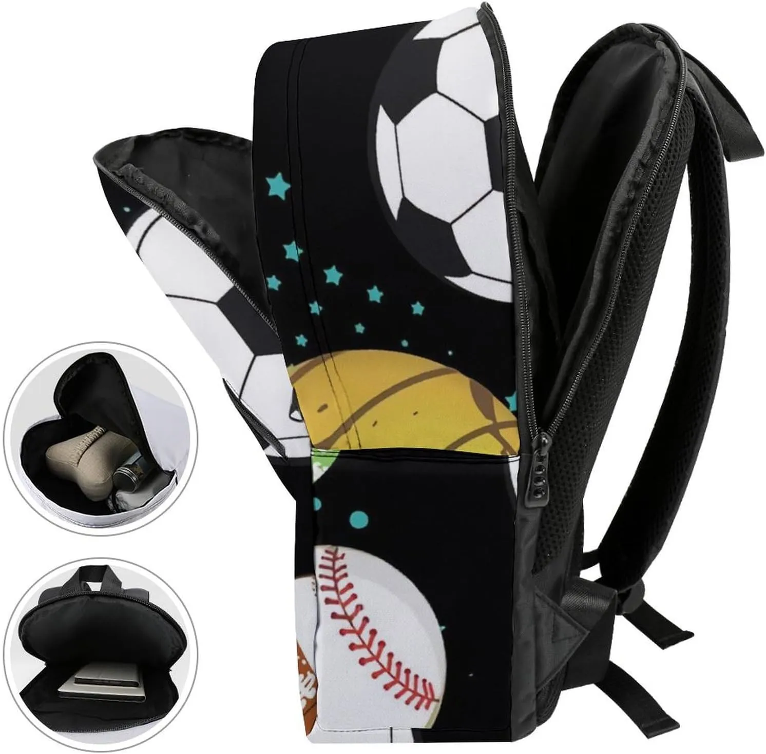 Ball Sport Durable And Stylish Semi Full Print Backpack
