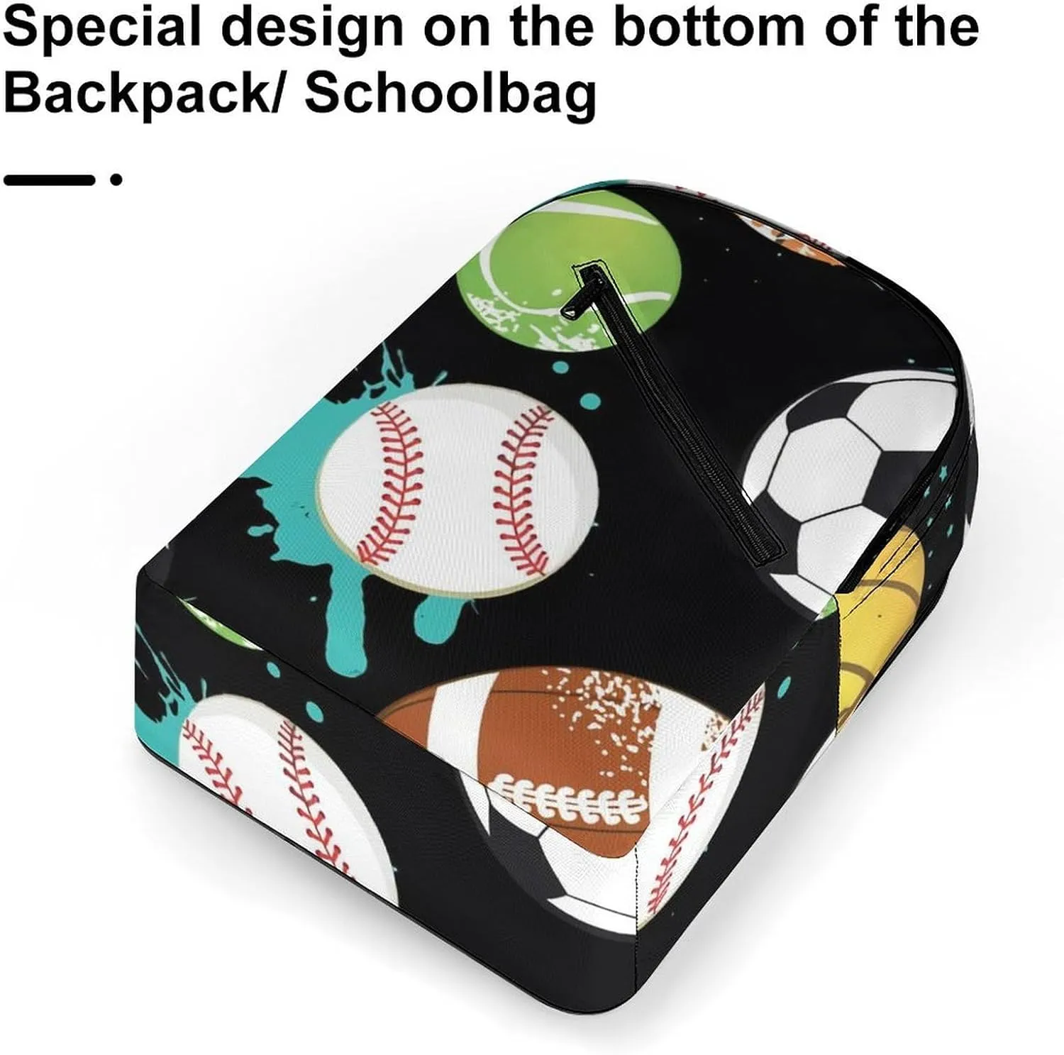 Ball Sport Durable And Stylish Semi Full Print Backpack