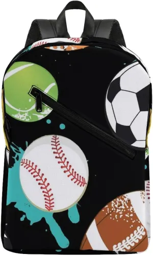 Ball Sport Durable And Stylish Semi Full Print Backpack