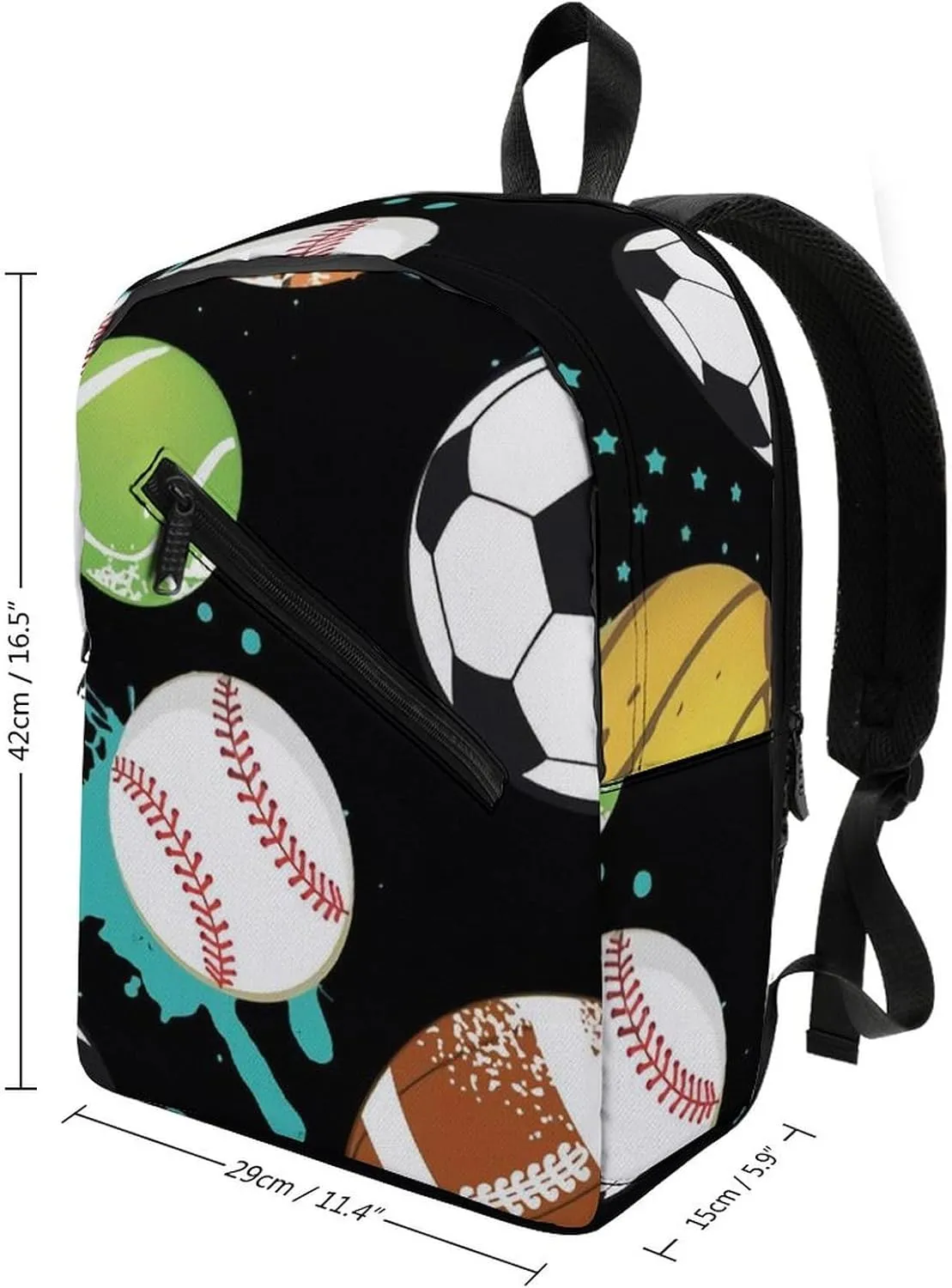 Ball Sport Durable And Stylish Semi Full Print Backpack
