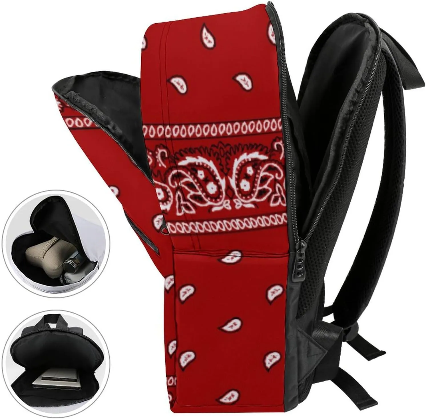 Bandana Red Durable And Stylish Semi Full Print Backpack