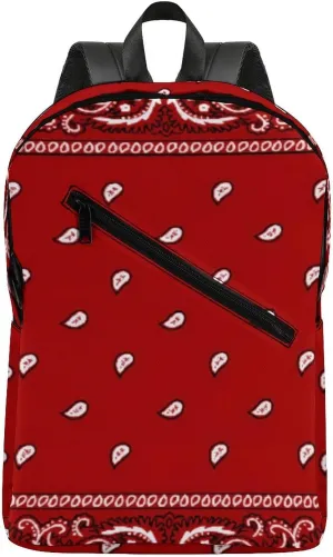 Bandana Red Durable And Stylish Semi Full Print Backpack