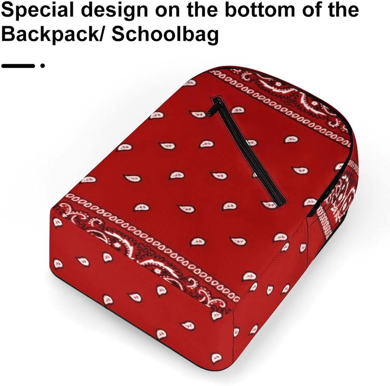Bandana Red Durable And Stylish Semi Full Print Backpack