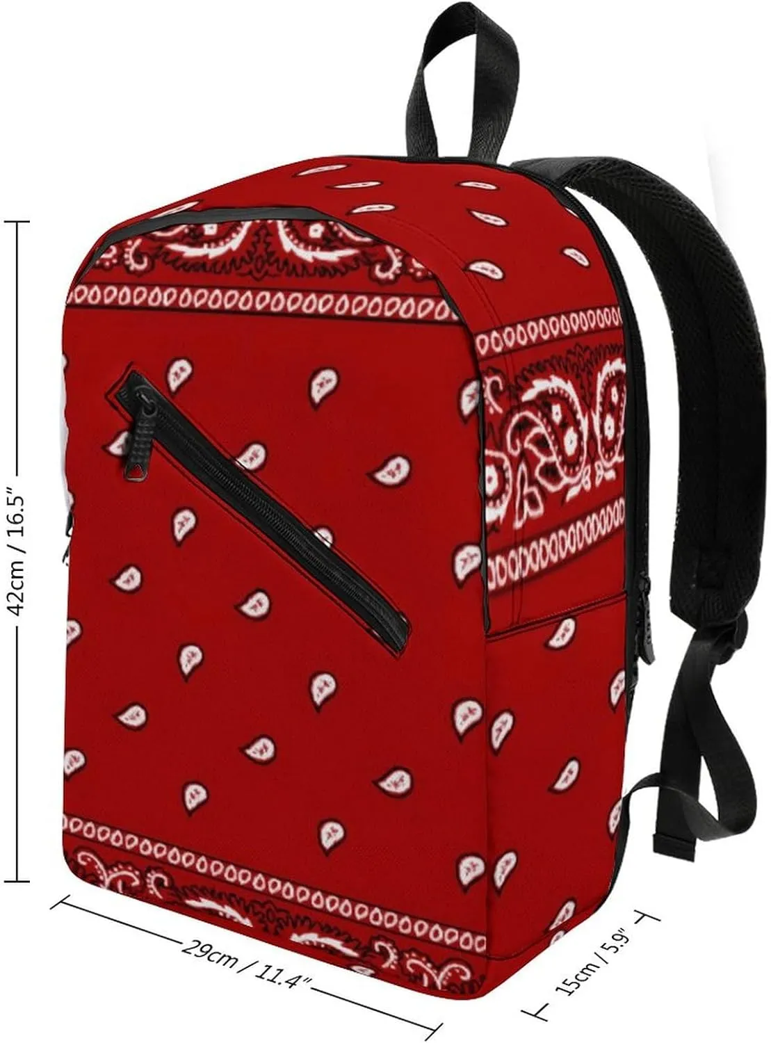 Bandana Red Durable And Stylish Semi Full Print Backpack