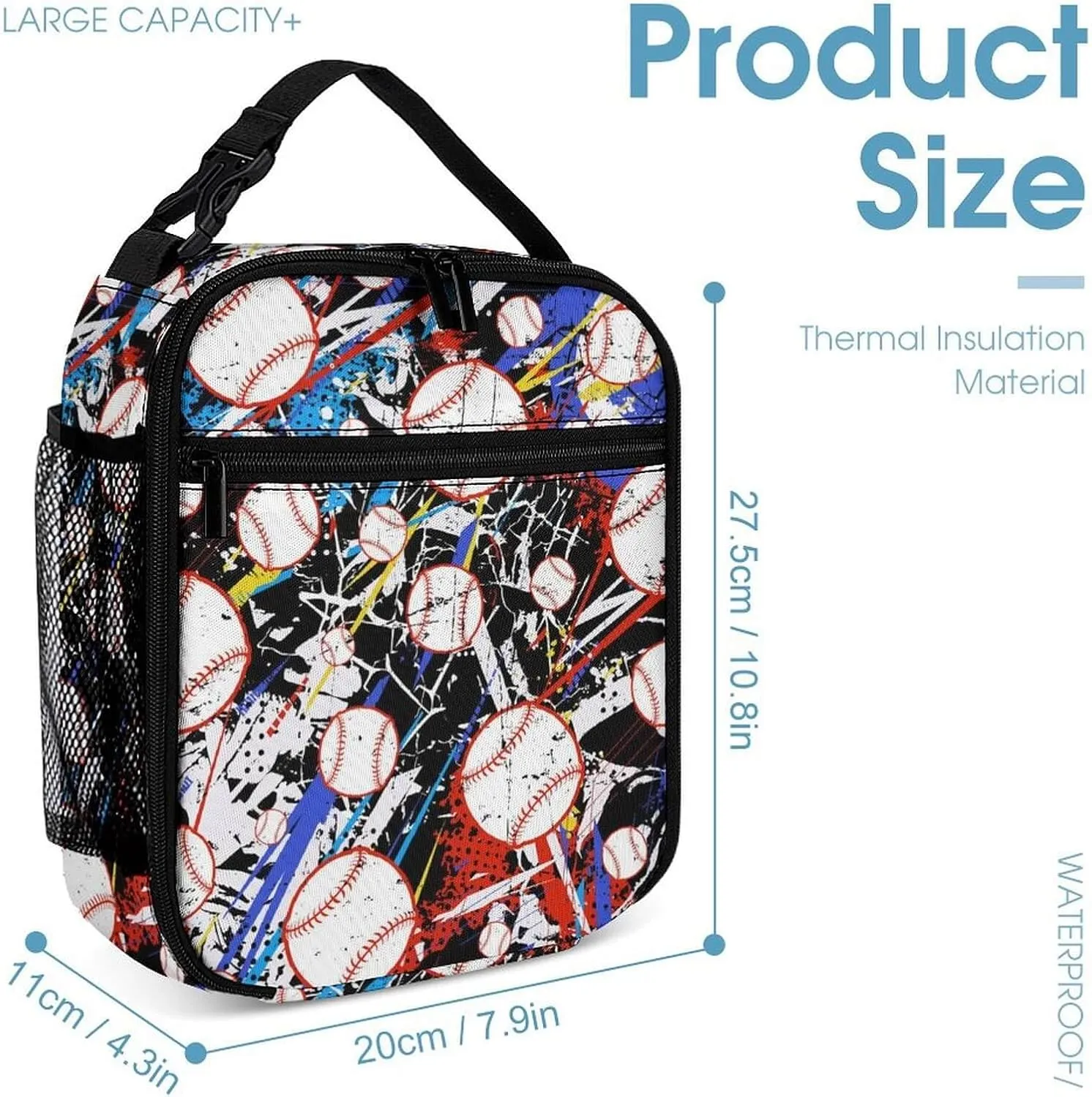 Baseball Backpack with Lunch Box & Pencil Case for Kids Girls Boys School, 16 Inch Cool Baseball Bookbag, School Backpack for Students Children, sustainable, Lightweight, Large Capacity