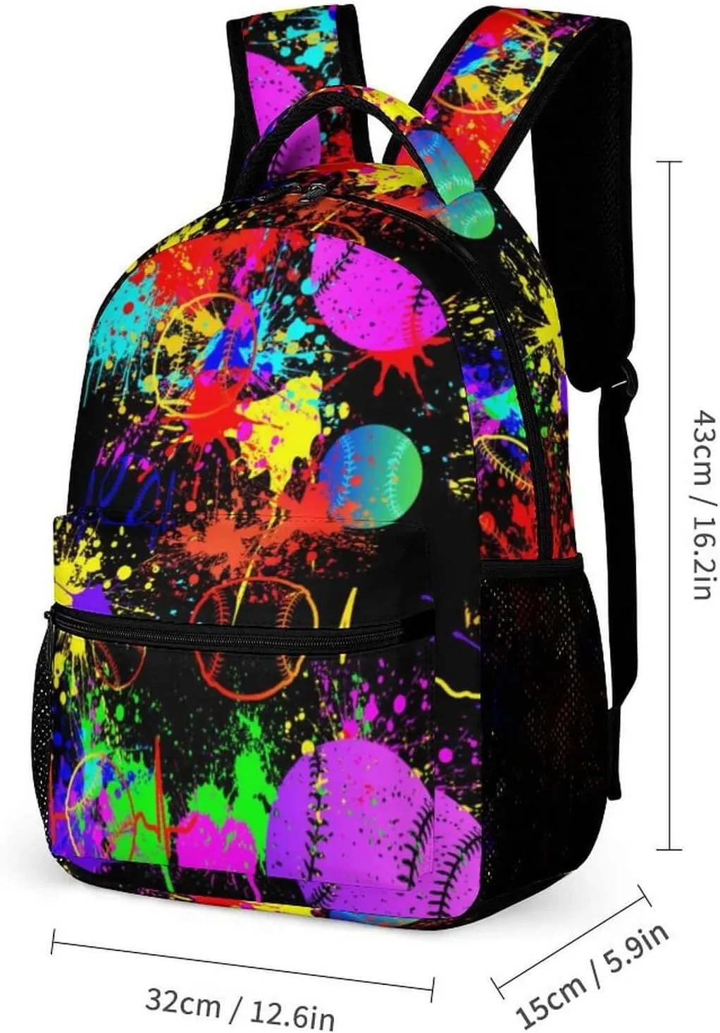 Baseball Backpack with Lunch Box & Pencil Case for Kids Girls Boys School, 16 Inch Cool Baseball Bookbag, School Backpack for Students Children, sustainable, Lightweight, Large Capacity