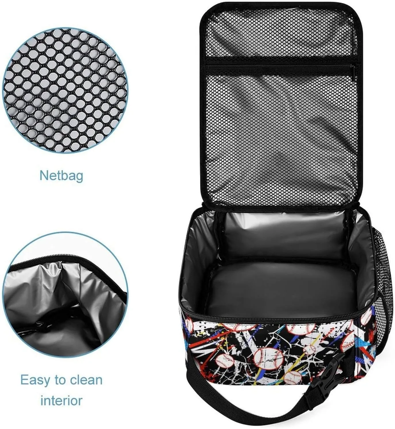 Baseball Backpack with Lunch Box & Pencil Case for Kids Girls Boys School, 16 Inch Cool Baseball Bookbag, School Backpack for Students Children, sustainable, Lightweight, Large Capacity