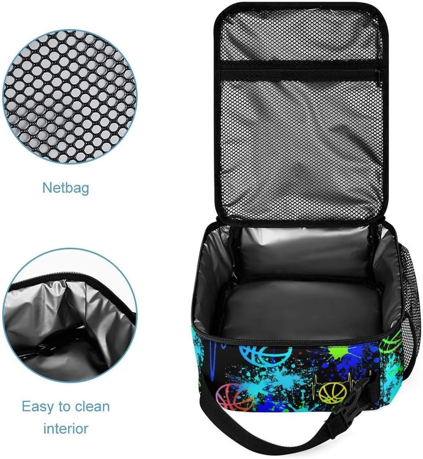 Basketball Backpack with Lunch Box & Pencil Case for Kids Girls Boys School, 16 Inch Cool Basketball Bookbag, School Backpack for Students Children, sustainable, Lightweight, Large Capacity