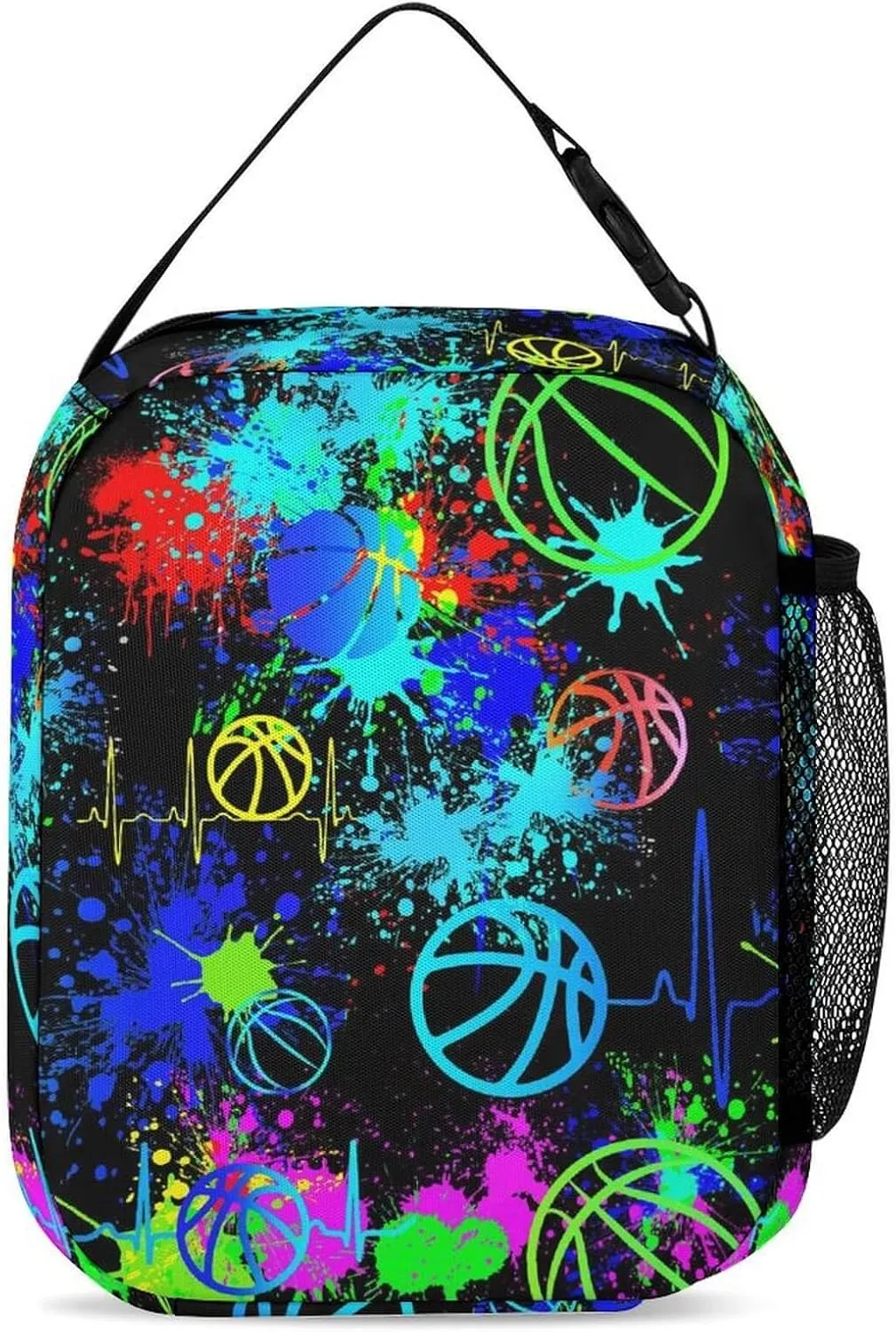 Basketball Backpack with Lunch Box & Pencil Case for Kids Girls Boys School, 16 Inch Cool Basketball Bookbag, School Backpack for Students Children, sustainable, Lightweight, Large Capacity