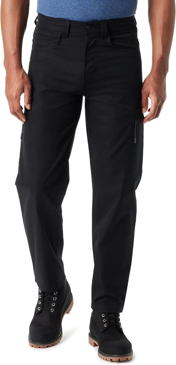 BASS OUTDOOR Men's Essential Water Repellent Tech Zip Cargo Pocket Tapered Leg Pant Standard