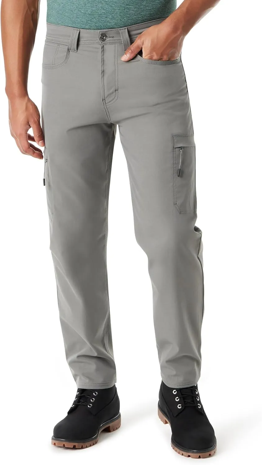 BASS OUTDOOR Men's Essential Water Repellent Tech Zip Cargo Pocket Tapered Leg Pant Standard