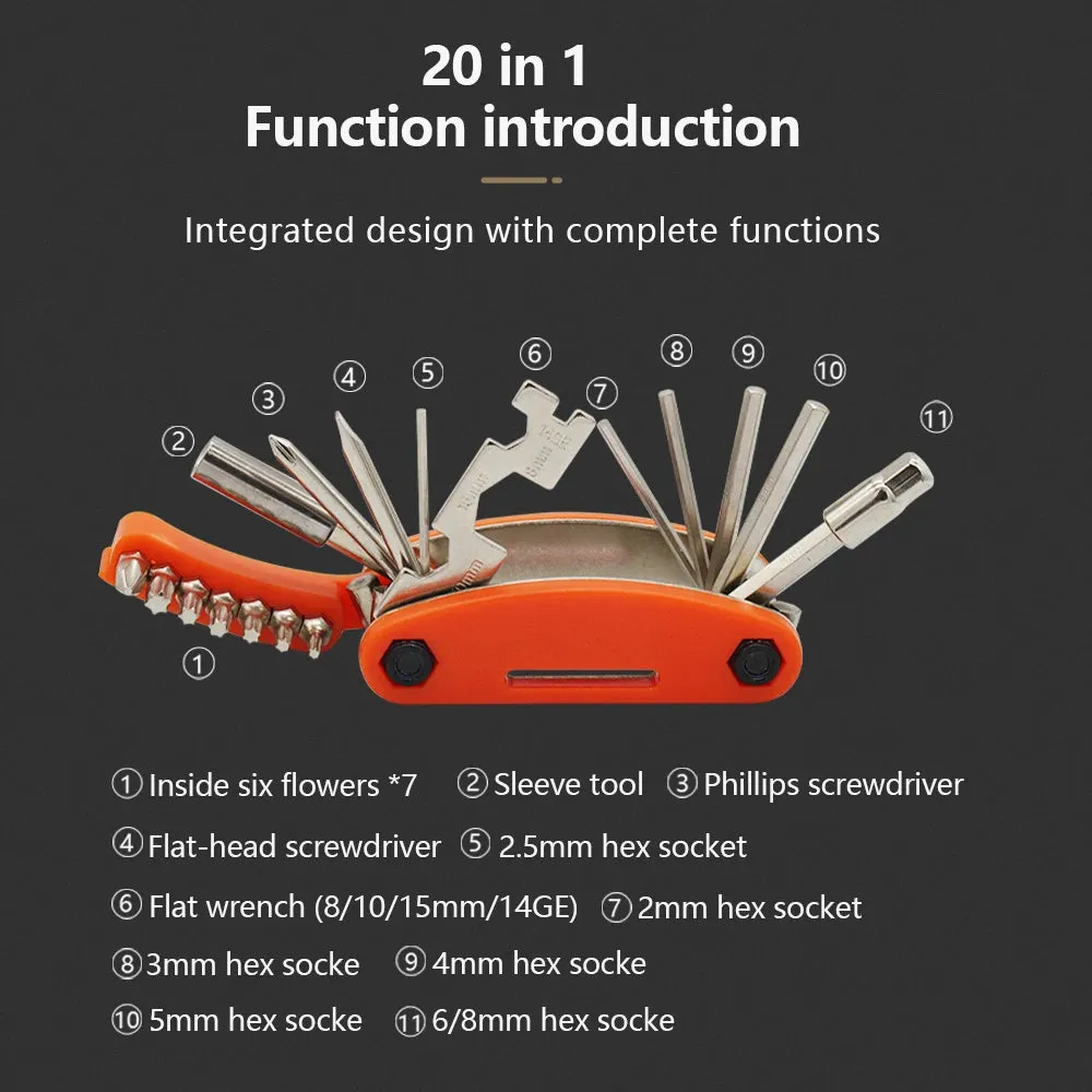 Bicycle Repair Tool Multi Functional Portable Screw Tool Set Motorcycle Cycling Mountain Bike Multitool Tire Repair Accessories