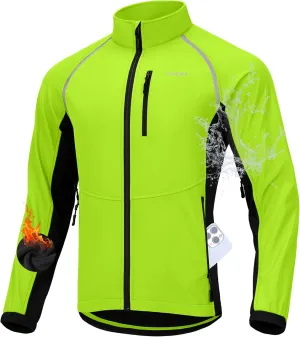 Bikewa Men's Winter Cycling Jackets Thermal Warm Water Resistant Bike Running Windproof Jacket