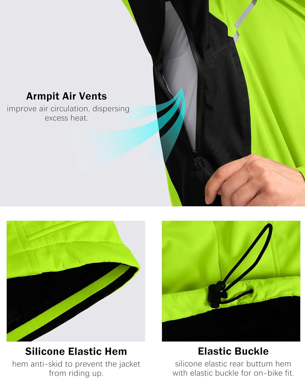 Bikewa Men's Winter Cycling Jackets Thermal Warm Water Resistant Bike Running Windproof Jacket