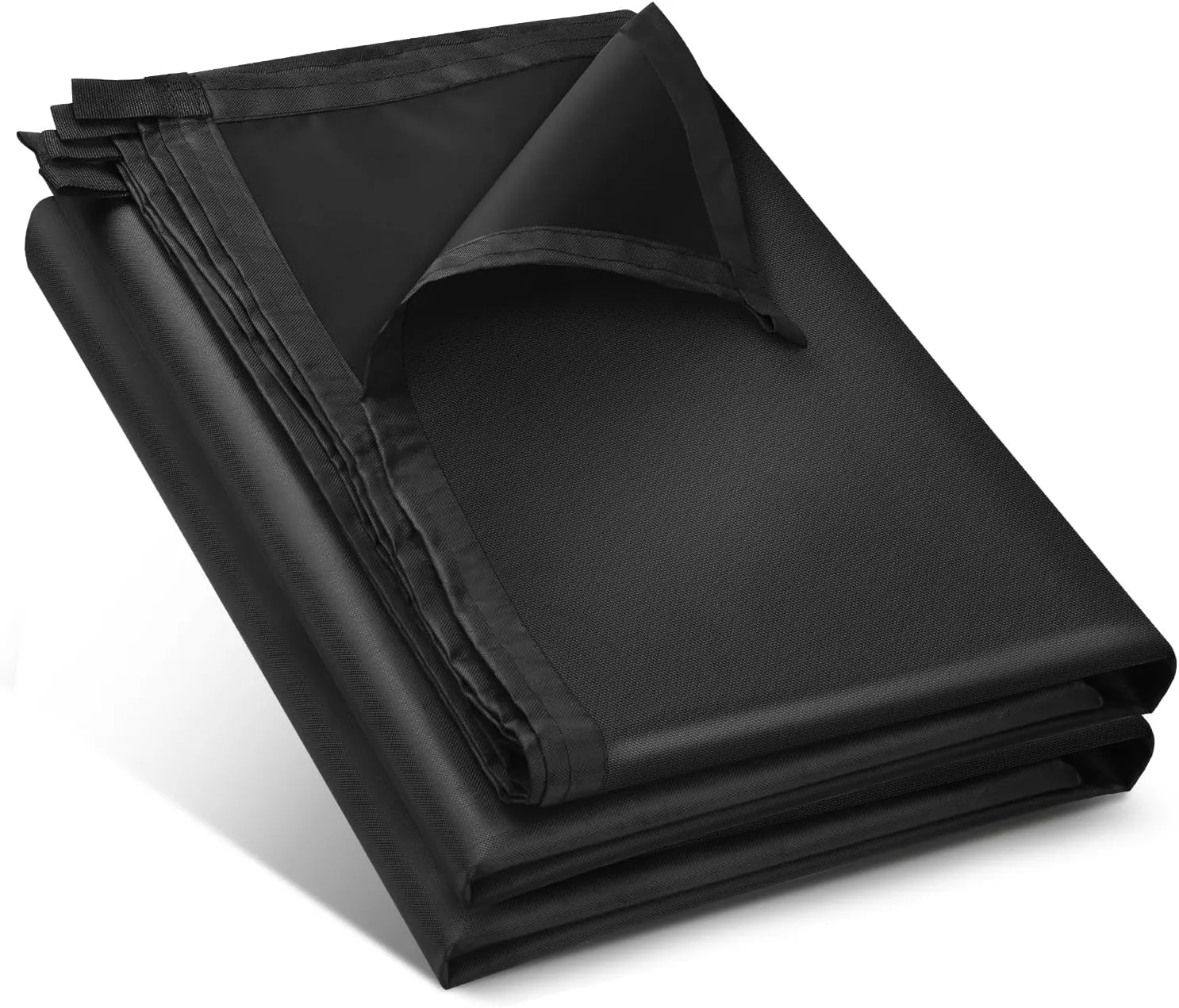 Black Waterproof Tarp Cover for Outdoor: Multi-Purpose Oxford Tarpaulin with Reinforced Webbing Loops for Camping Boat Pool Roof Tent - Durable and Tear Resistant (5ftx20ft)