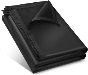 Black Waterproof Tarp Cover for Outdoor: Multi-Purpose Oxford Tarpaulin with Reinforced Webbing Loops for Garden Shed Patio Camping Pool Roof Tent - Durable and Tear Resistant (10ftx10ft)