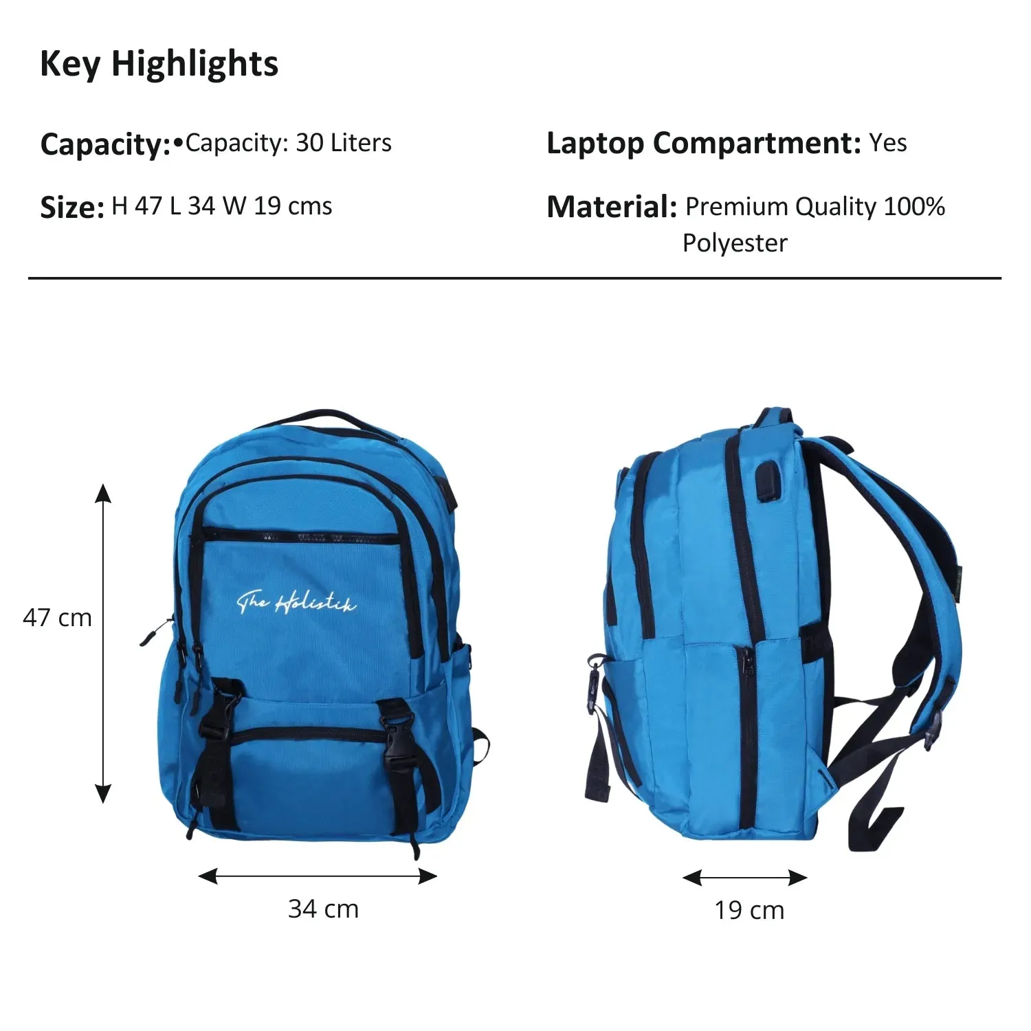 Blink Stylish Backpack | Laptop Compartment | Rain Cover | Multiple Pockets