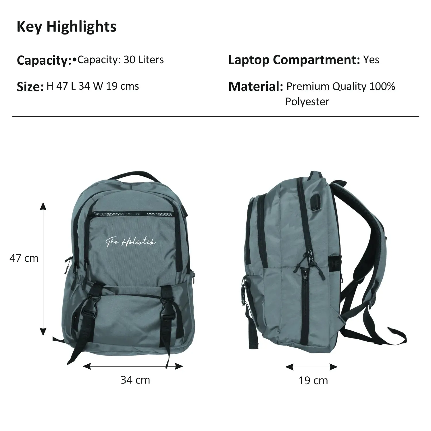 Blink Stylish Backpack | Laptop Compartment | Rain Cover | Multiple Pockets