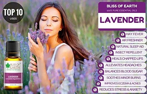 Bliss of earth 100% Pure Lavender Essential Oil & Citronella Natural Essential oil combo (10ml) therapeutic Grade (pack of 2)
