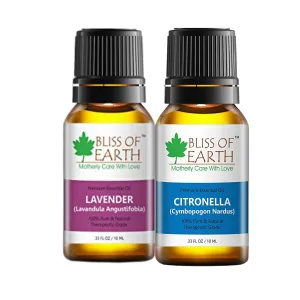Bliss of earth 100% Pure Lavender Essential Oil & Citronella Natural Essential oil combo (10ml) therapeutic Grade (pack of 2)