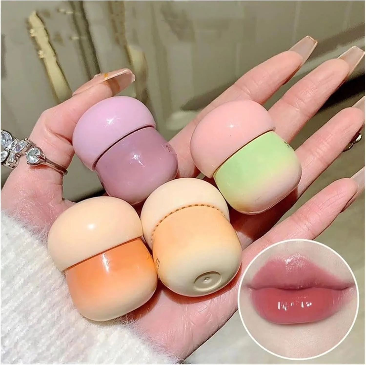 Blurring Pudding Pot Lip, Free Blurring Pudding Pot Lip, Pudding Pot Lip, Pudding Glow Lip Balm (Color : 3, Size : 1 Size)