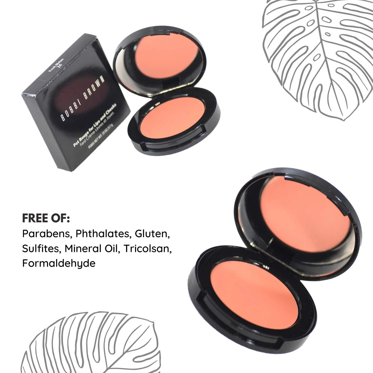 Bobbi Brown Pot Rouge for Lips And Cheeks (New Packaging), 24 Fresh Melon, 0.13 Ounce