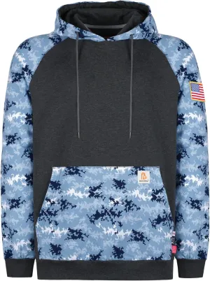BOCOMAL FR Hoodies Pullover Camouflag 10.5oz Cottoon Fleece Flame Resistant Men's Hooded Sweatshirts