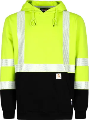 BOCOMAL FR Hoodies Pullover High Visibility 7.5oz Lightweight Non Fleece Hi vis Flame Resistant Reflective Hooded Sweatshirts