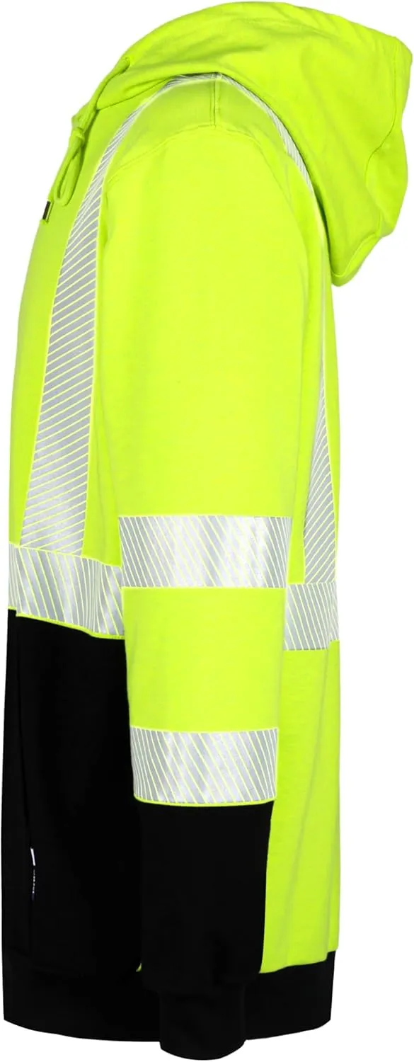 BOCOMAL FR Hoodies Pullover High Visibility 7.5oz Lightweight Non Fleece Hi vis Flame Resistant Reflective Hooded Sweatshirts