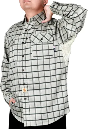 BOCOMAL FR Shirt for Summer Lightweight Vented Mesh Back and Underarm Breathable Flame Resistant Welding Button Down Shirts