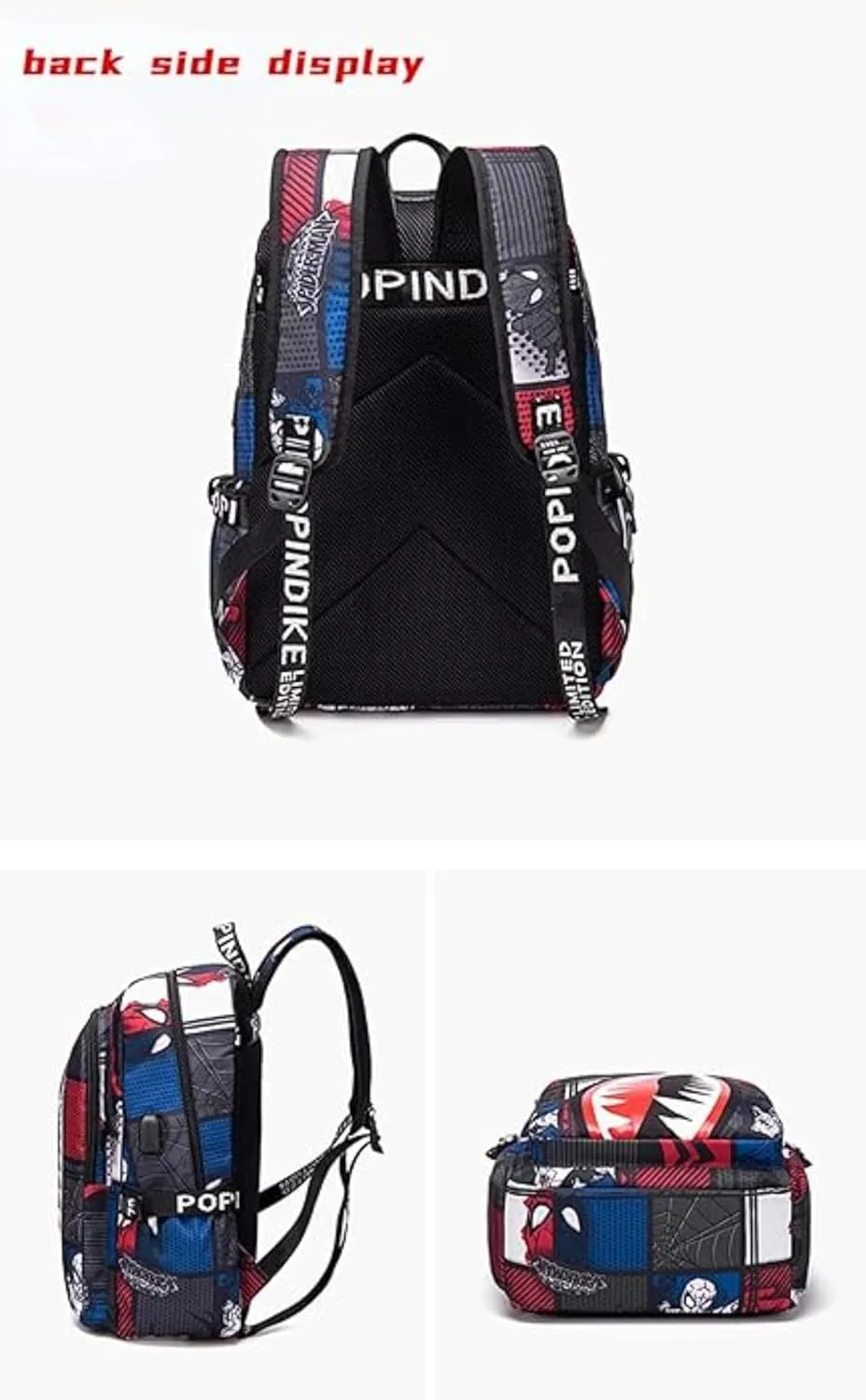 Boys Girls Teenager Laptop Backpack Casual Waterproof Laptop Backpack with USB (Printing Red,One size)