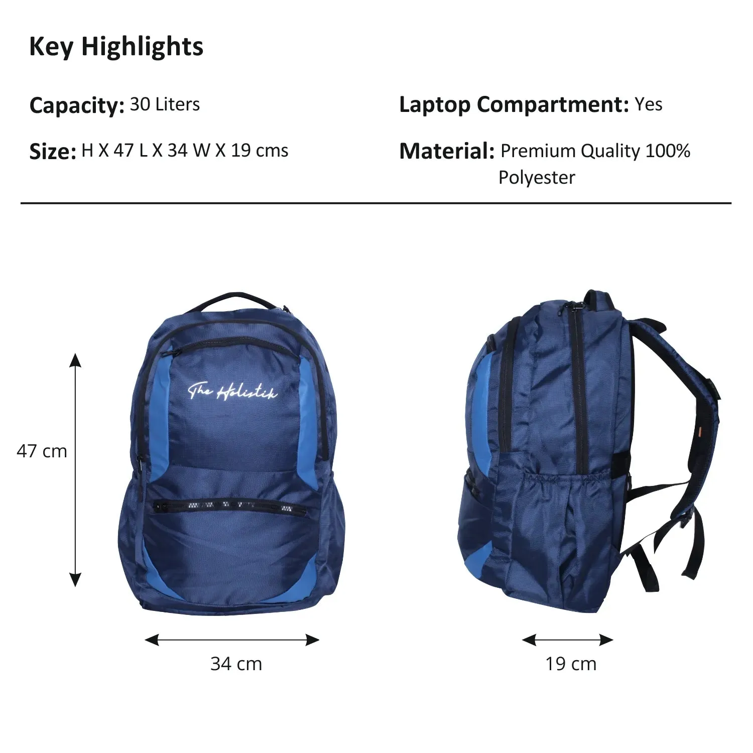 Breeze Stylish Backpack | Laptop Compartment | Rain Cover | Quick Access Pockets
