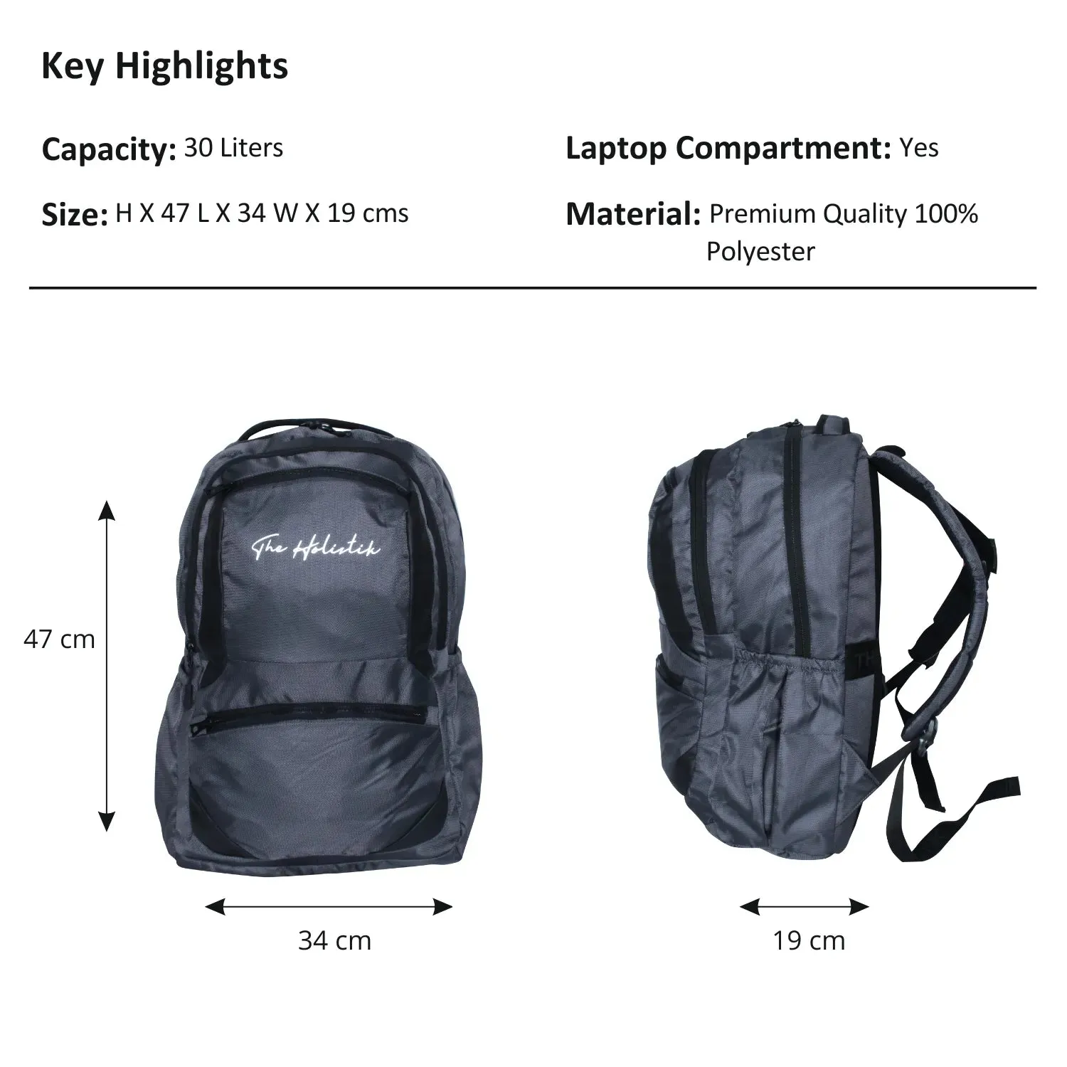 Breeze Stylish Backpack | Laptop Compartment | Rain Cover | Quick Access Pockets