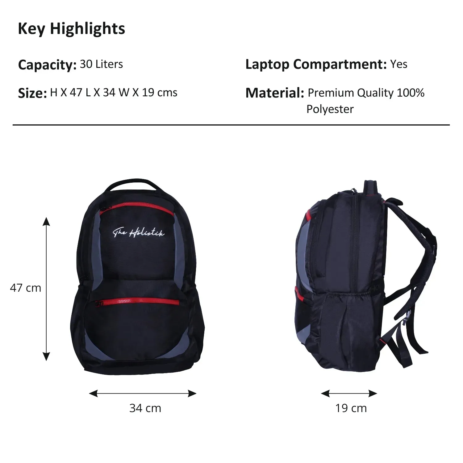 Breeze Stylish Backpack | Laptop Compartment | Rain Cover | Quick Access Pockets