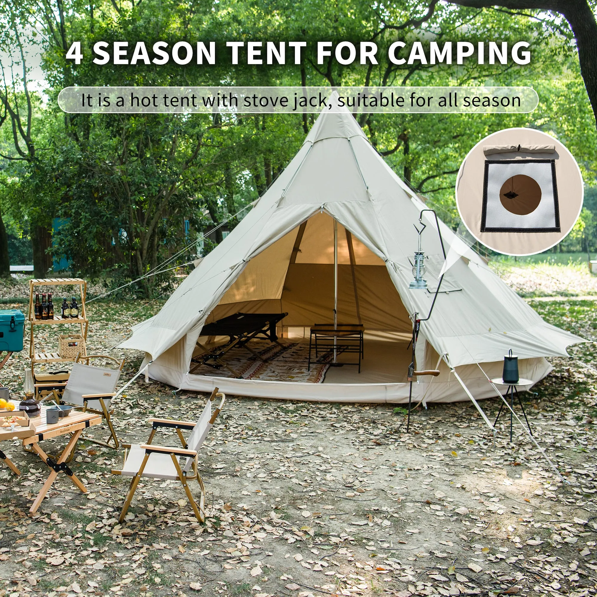 Brighten 12.3 Cotton Pyramid 4 Season Tent
