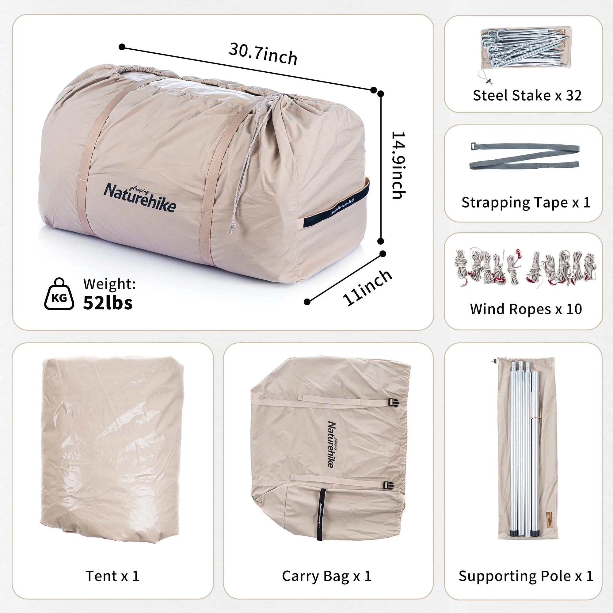 Brighten 12.3 Cotton Pyramid 4 Season Tent