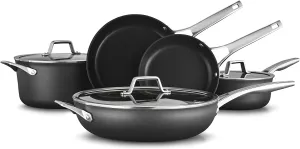 Calphalon Premier Space-Saving Nonstick Cookware Set, 6-Piece, Stackable, Hard-Anodized Aluminum