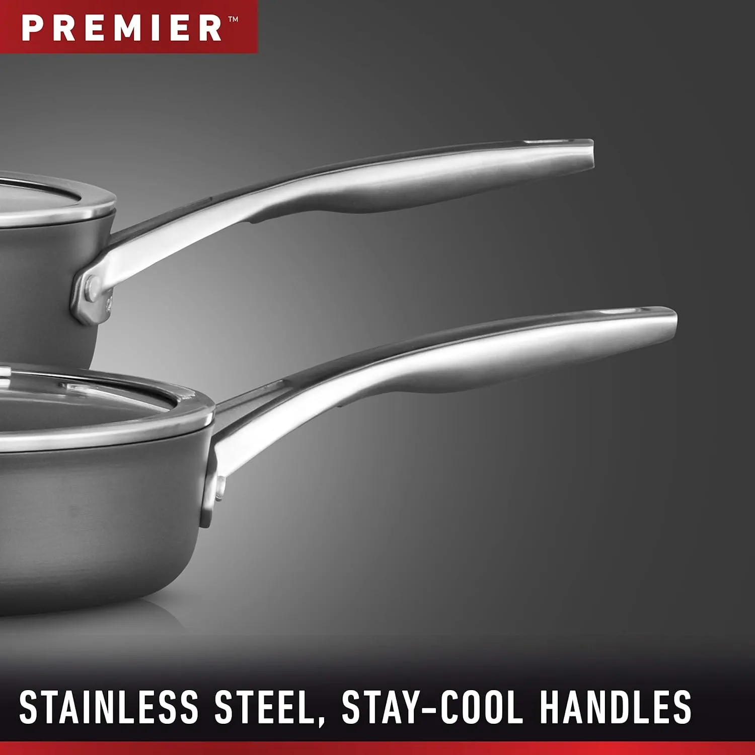 Calphalon Premier Space-Saving Nonstick Cookware Set, 6-Piece, Stackable, Hard-Anodized Aluminum