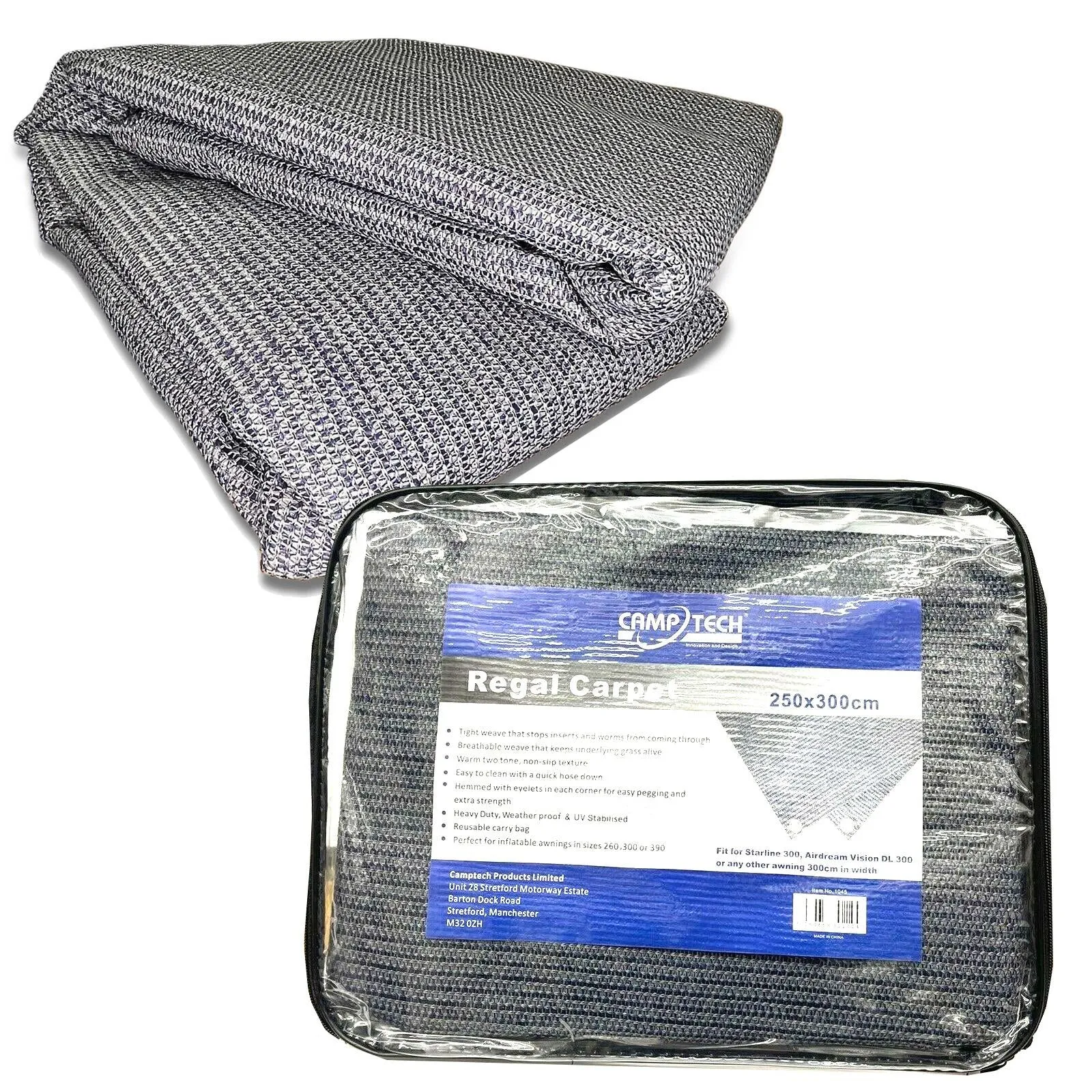 Camptech Regal Camptech Awning Breathable Grey Groundsheet Carpet Matting - 2.6 x 2.5 m
