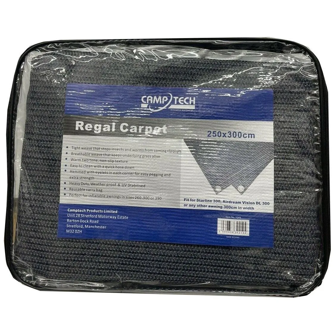 Camptech Regal Camptech Awning Breathable Grey Groundsheet Carpet Matting - 2.6 x 2.5 m
