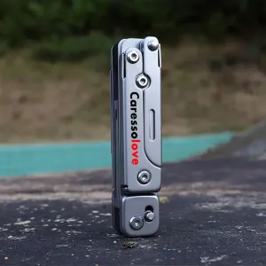CARESSOLOVE Combination Multitool Folding Knife with Scissors for Camping and Survival